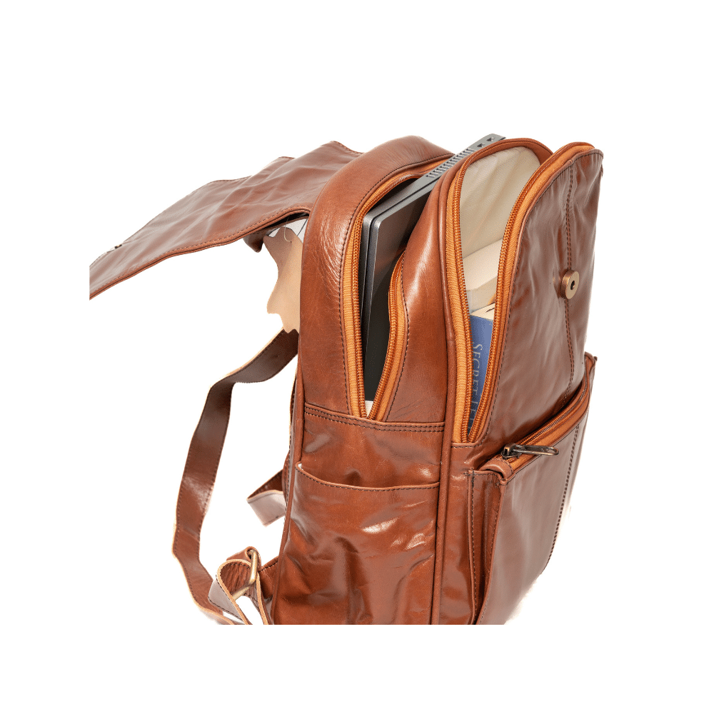 Best Australian Designed Chestnut Genuine Leather Backpack back bag Sling for Men Women Unisex